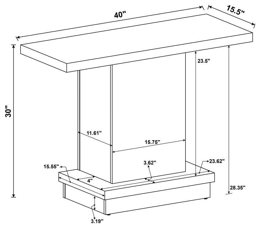 Reston Engineered Wood Pedestal Console Table Cappuccino view 8