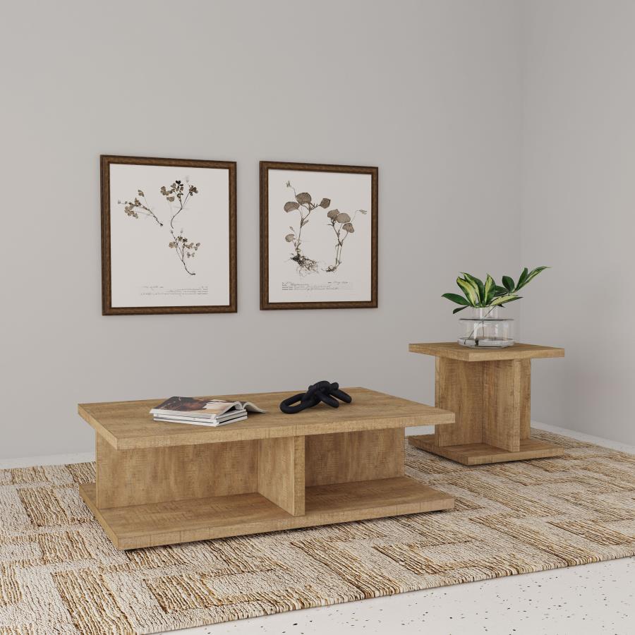 Cortona Square Engineered Wood Cocktail Coffee Table Mango view 8