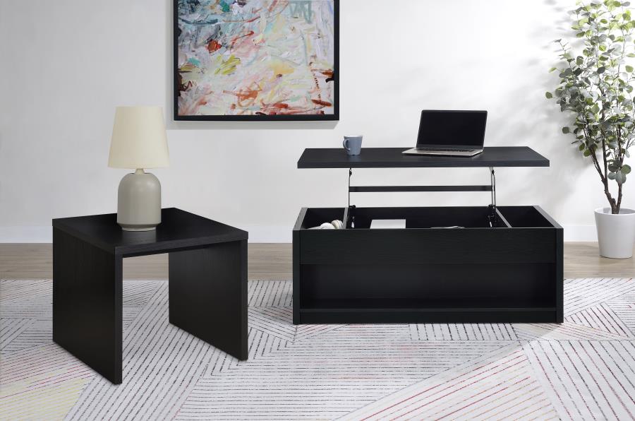 Knapp Lift Top Cocktail Coffee Table with Dual Drawers Black view 13