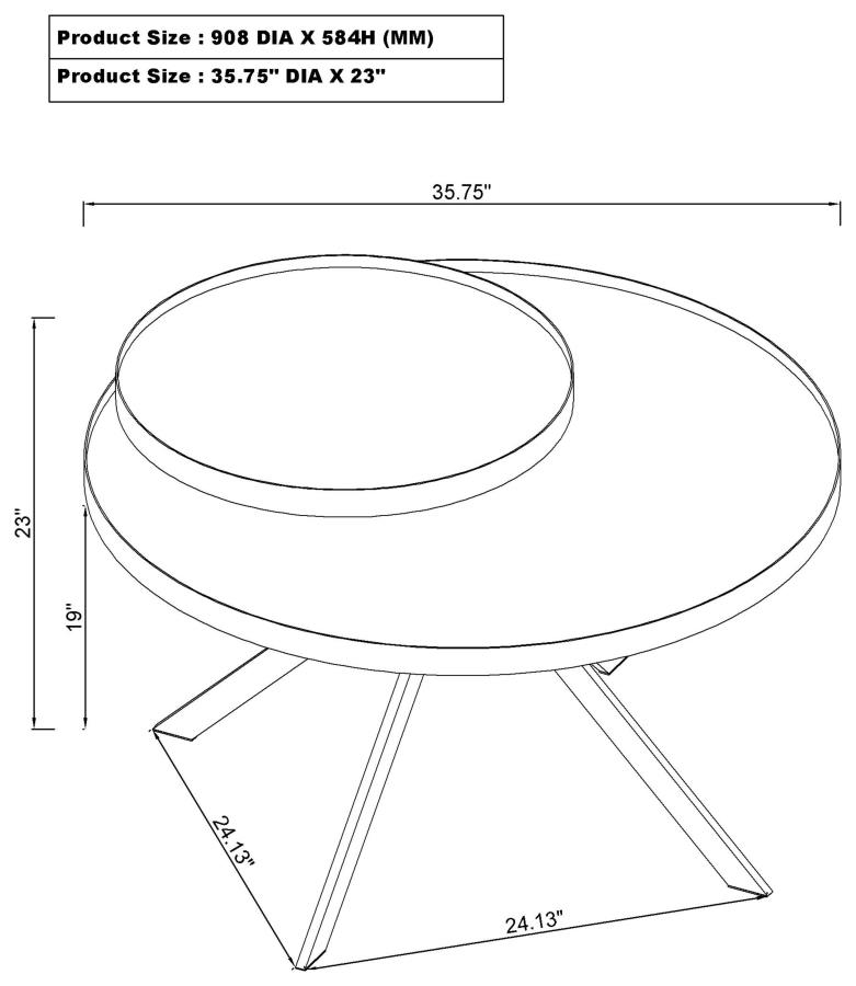 Briggs 2-piece Round Coffee and End Table Set Black view 10
