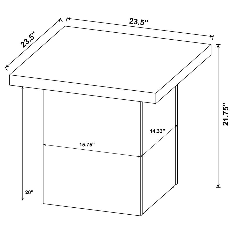 Max Square Engineered Laminate End Side Table Black view 8