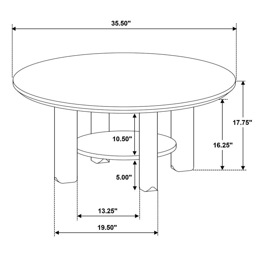 Ottowa 2-piece Round Wood Coffee Table Set Light Oak view 12