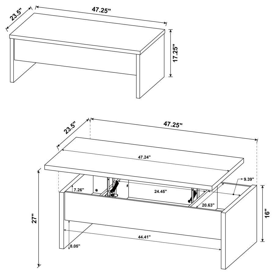 Canoga 2-piece Lift Top Cocktail Coffee Table Set Mango view 17