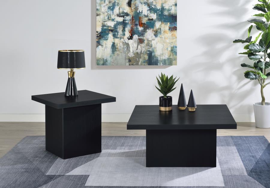 Devar Square Engineered Wood Cocktail Coffee Table Black view 9