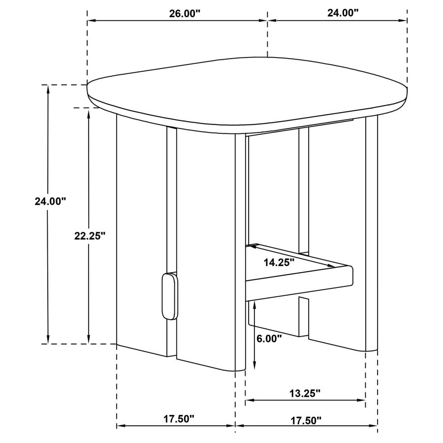 Kailani Coastal Square End Side Table with Shelf Beige Oak view 8