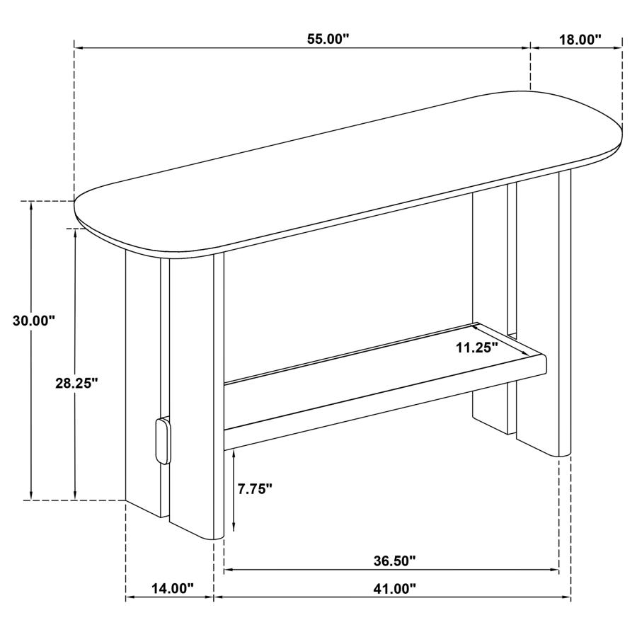 Kailani Coastal Sofa Console Table with Shelf Beige Oak view 8