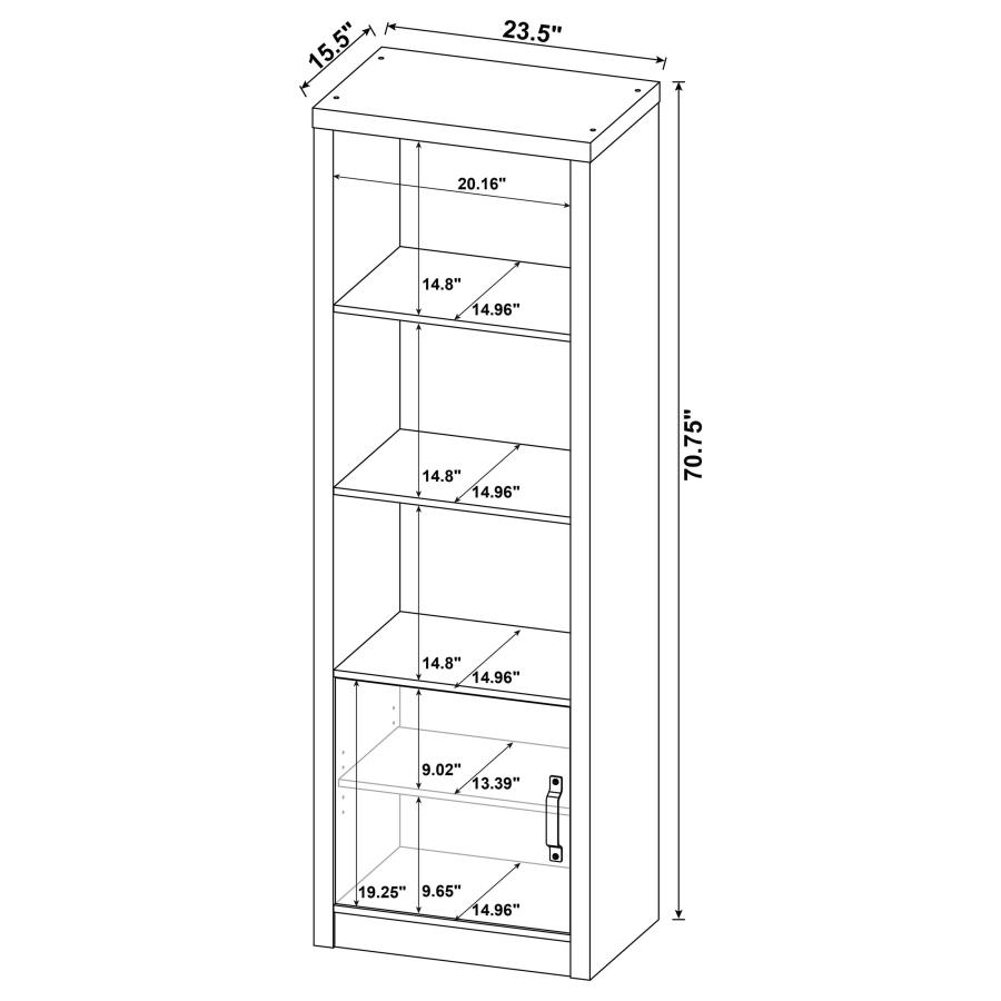 Burke 3-shelf Engineered Wood Media Tower Grey Driftwood view 10