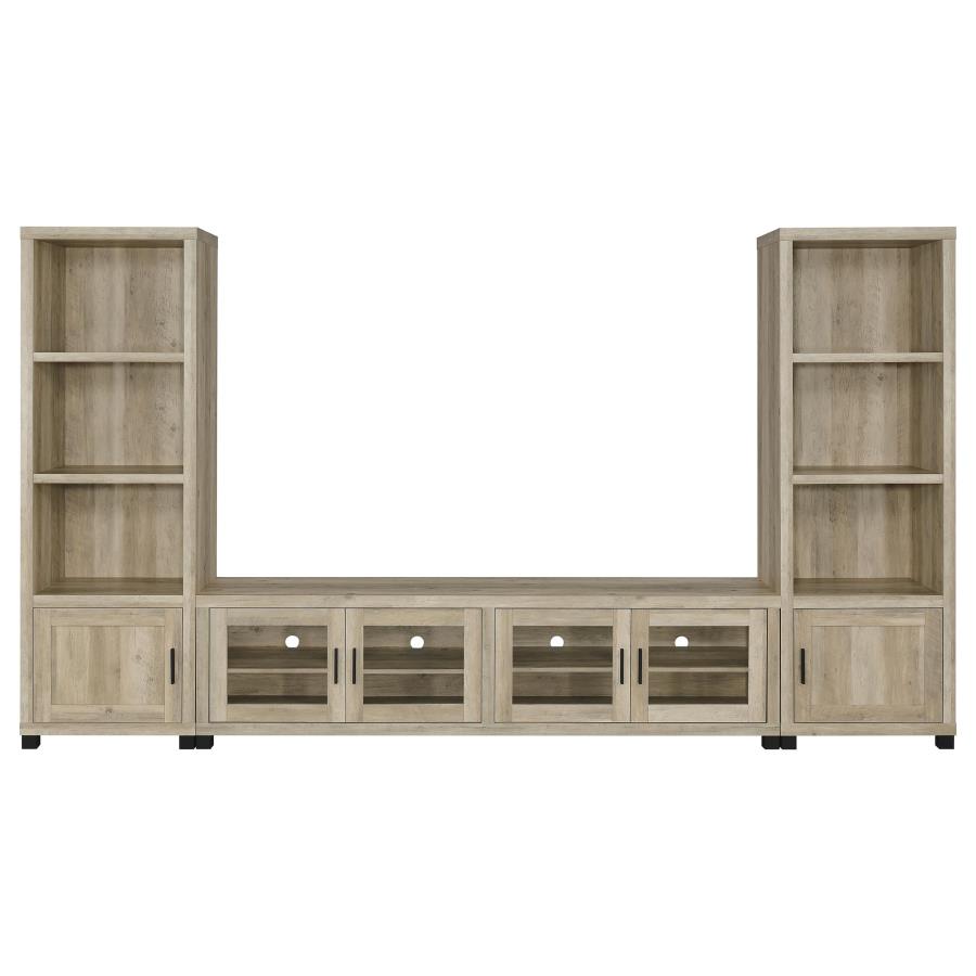 Sachin 3-shelf Engineered Wood Media Tower Distressed Pine view 11