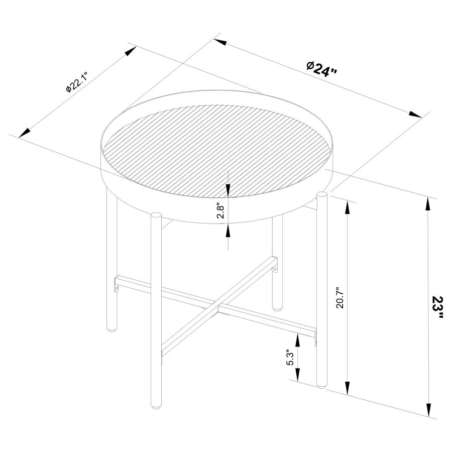 Ozella 2-piece Round Coffee and End Table Set Sandy Black view 14