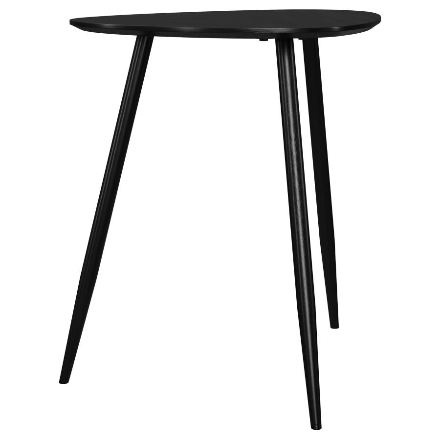 Odessa Triangular Solid Wood End Table Black view 8