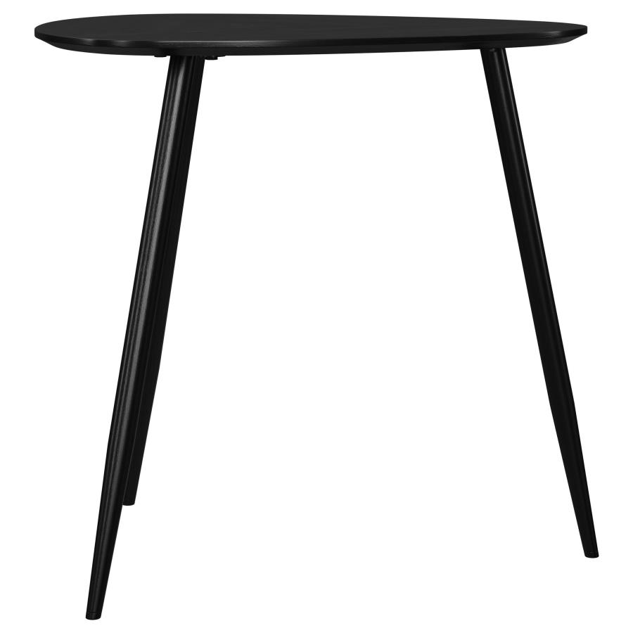 Odessa Triangular Solid Wood End Table Black view 9