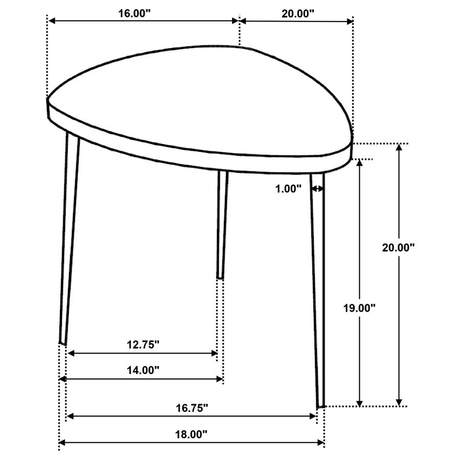 Odessa 2-piece Triangular Coffee and End Table Set Black view 11