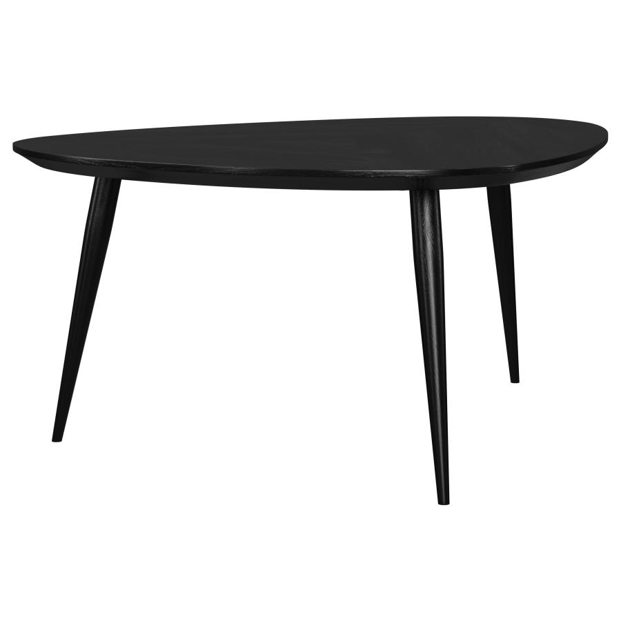 Odessa Triangular Solid Wood Coffee Table Black view 8