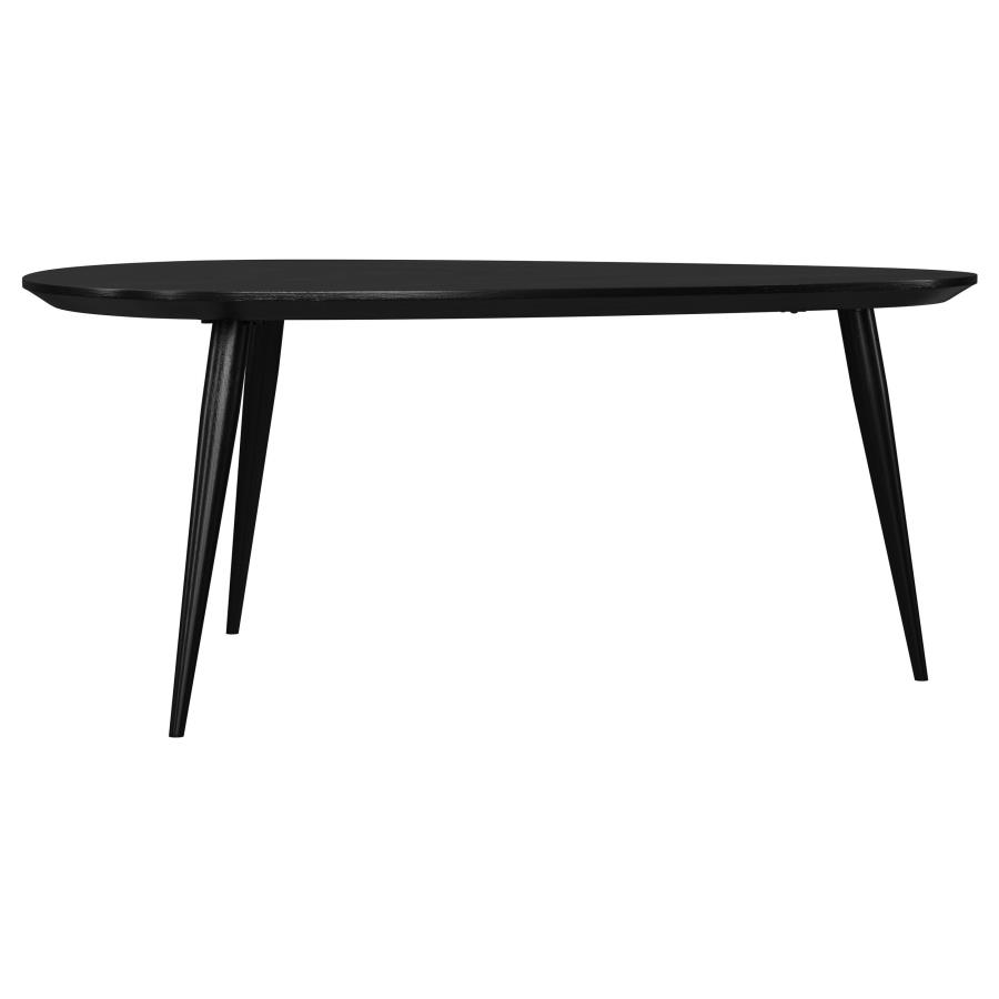 Odessa Triangular Solid Wood Coffee Table Black view 9