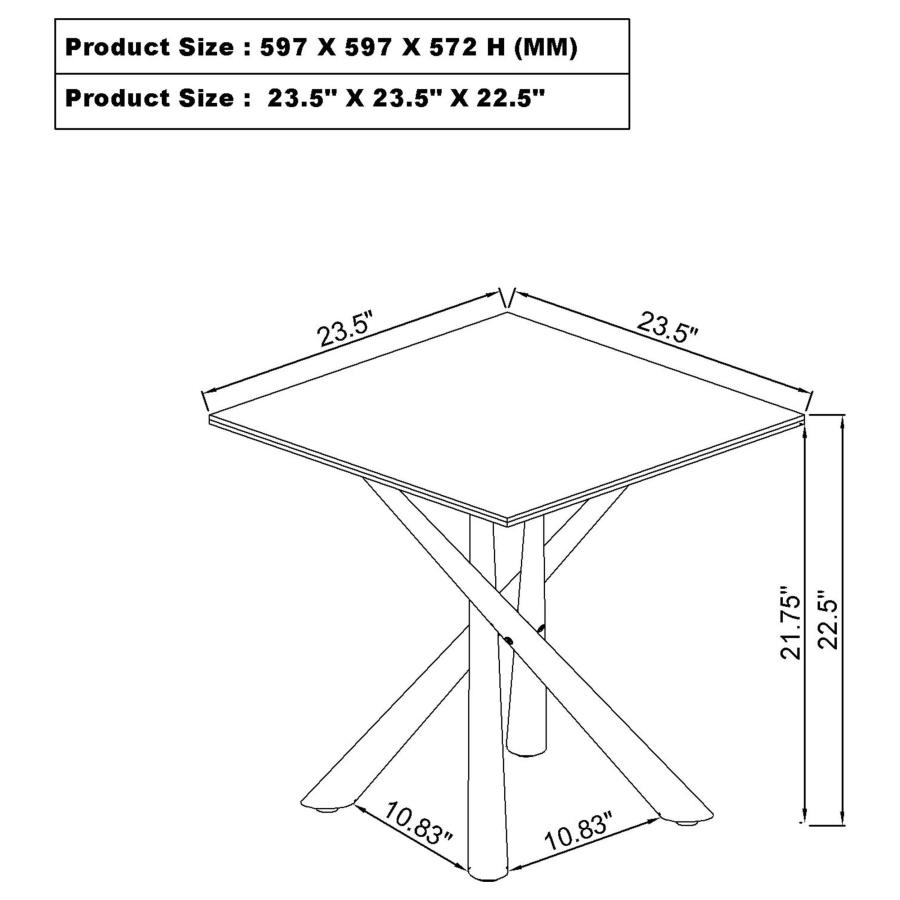 Carvell 3-piece Square Coffee and End Table Set Mirage White view 8