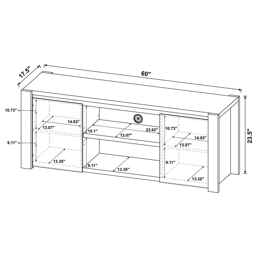 Laurelton 60-inch 2-door TV Stand Media Console Light Oak view 11
