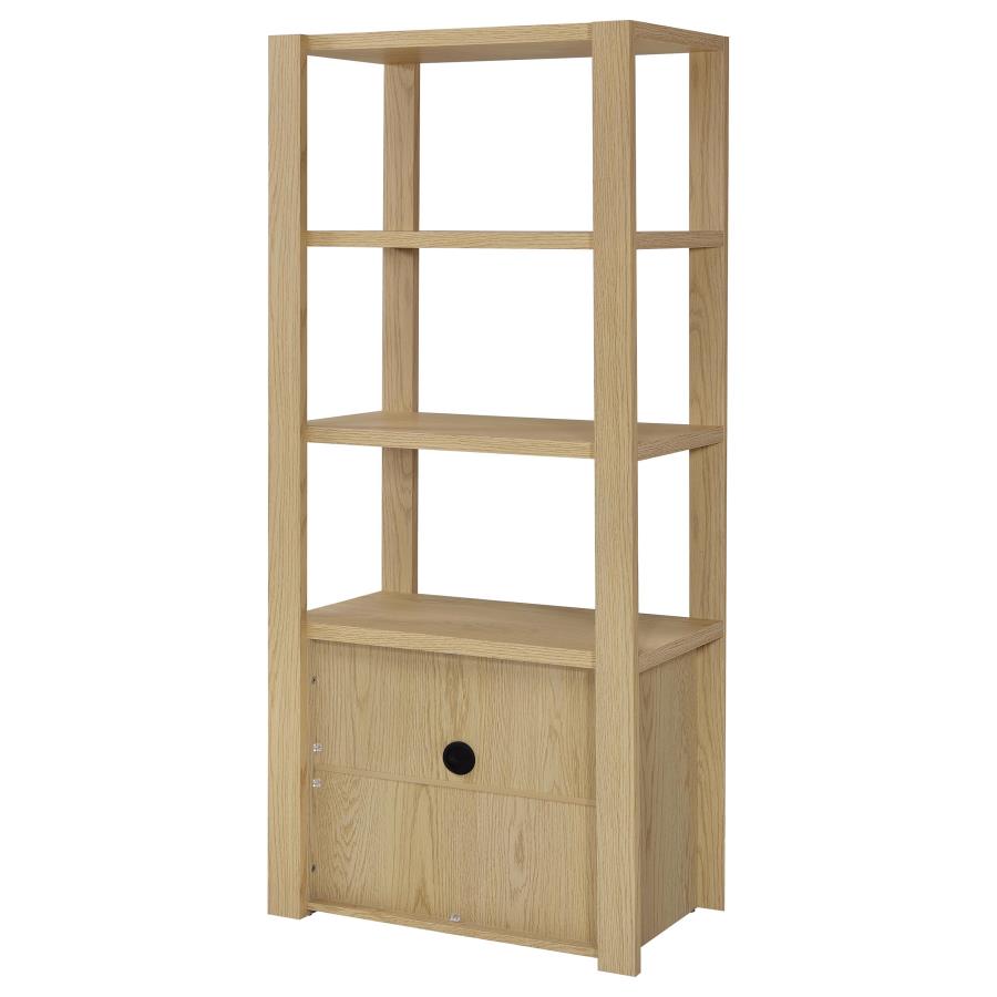 Laurelton 3-shelf Media Tower Tall Pier Cabinet Light Oak view 8