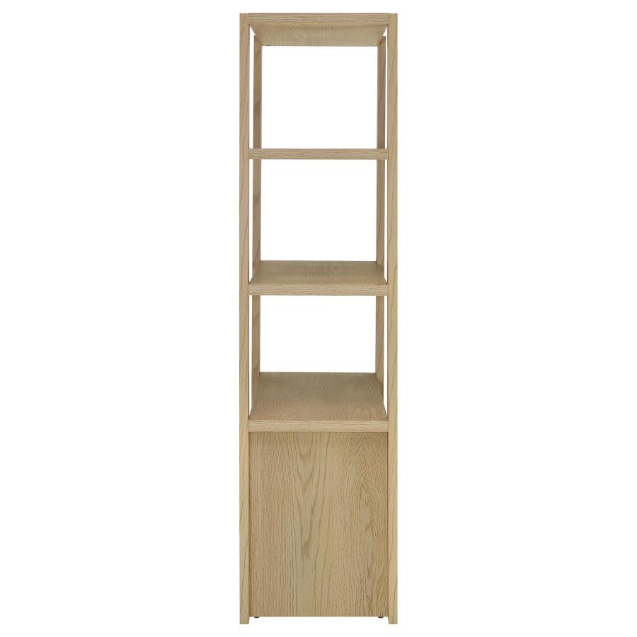 Laurelton 3-shelf Media Tower Tall Pier Cabinet Light Oak view 9
