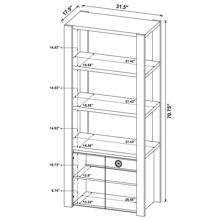 Laurelton 3-shelf Media Tower Tall Pier Cabinet Light Oak view 11