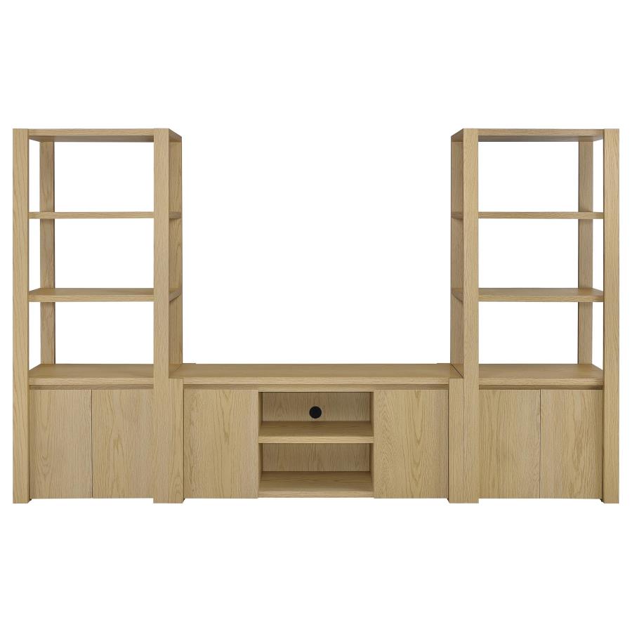 Laurelton 3-shelf Media Tower Tall Pier Cabinet Light Oak view 13