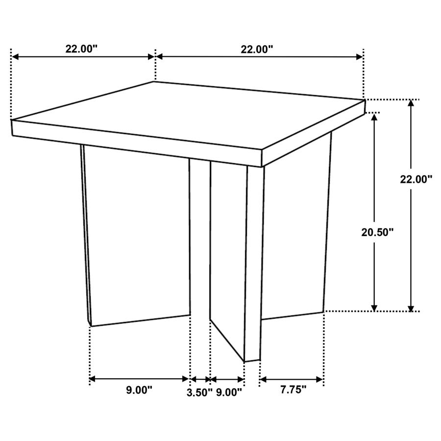 Andando 2-piece Coffee and End Table Set Mango Brown view 12