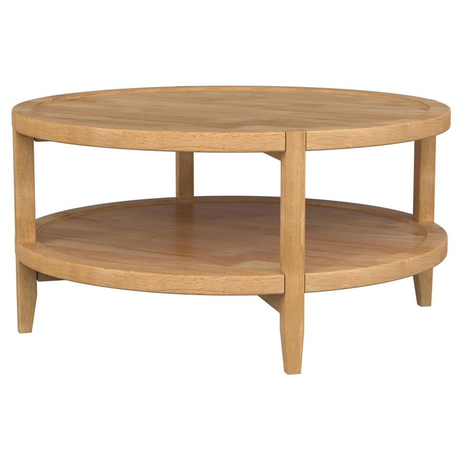 Camillo 2-piece Round Coffee and End Table Set Maple view 8