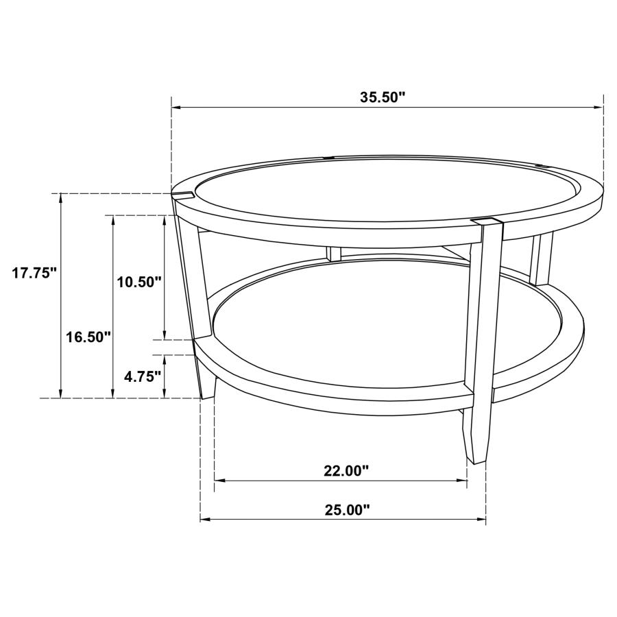 Camillo 2-piece Round Coffee and End Table Set Maple view 12
