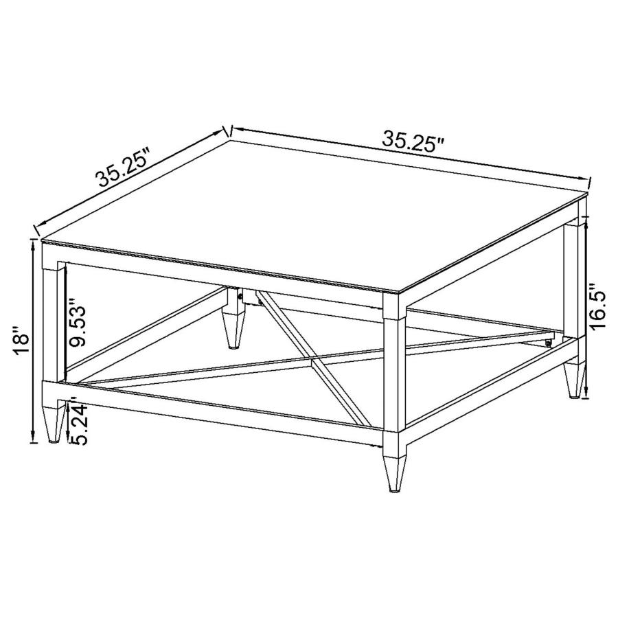Lindley 2-piece Square Coffee and End Table Set Chrome view 10