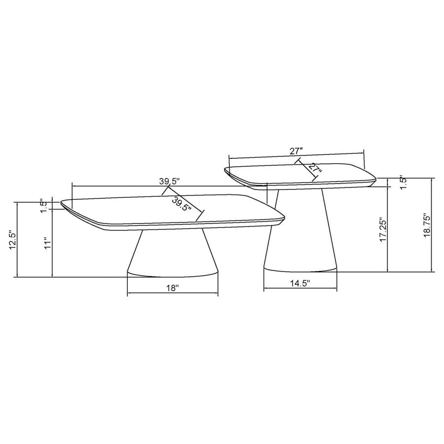 Eason 2-piece Coffee Table Set Walnut and Black view 10