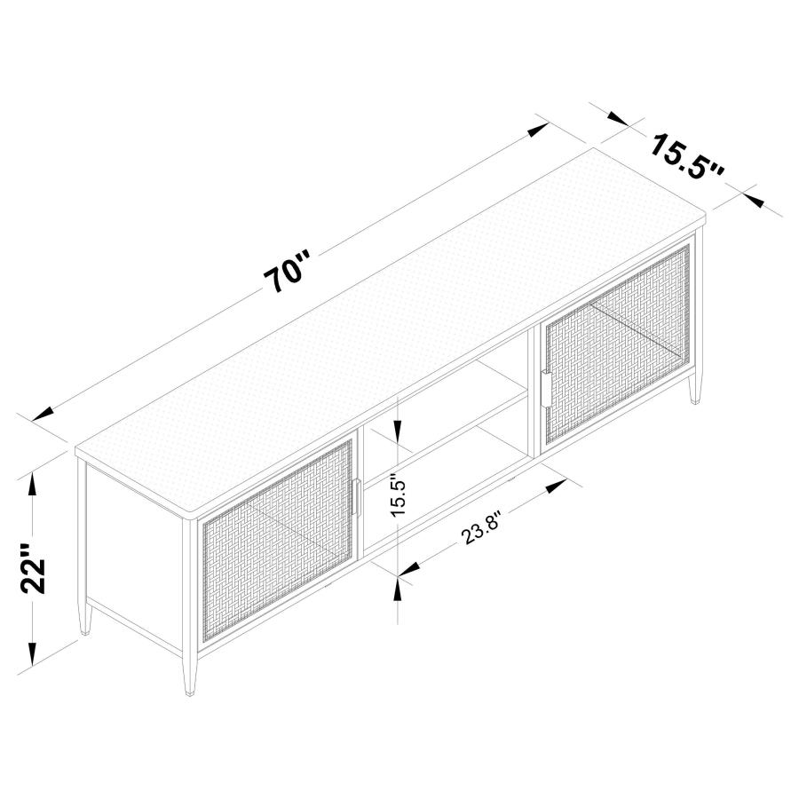 Amherst 2-door 70-inch Metal TV Stand Media Console Black view 10