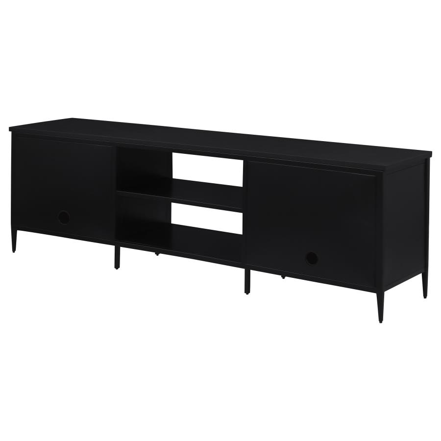 Amherst 2-door 70-inch Metal TV Stand Media Console Black view 8