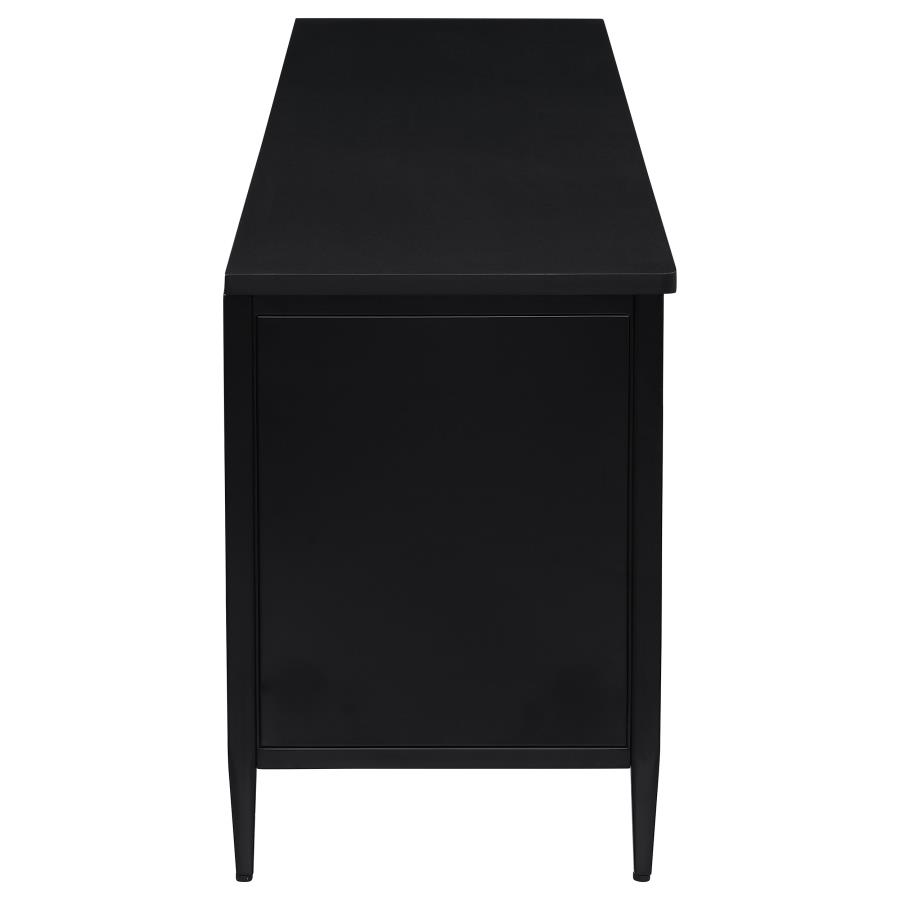 Amherst 2-door 70-inch Metal TV Stand Media Console Black view 9