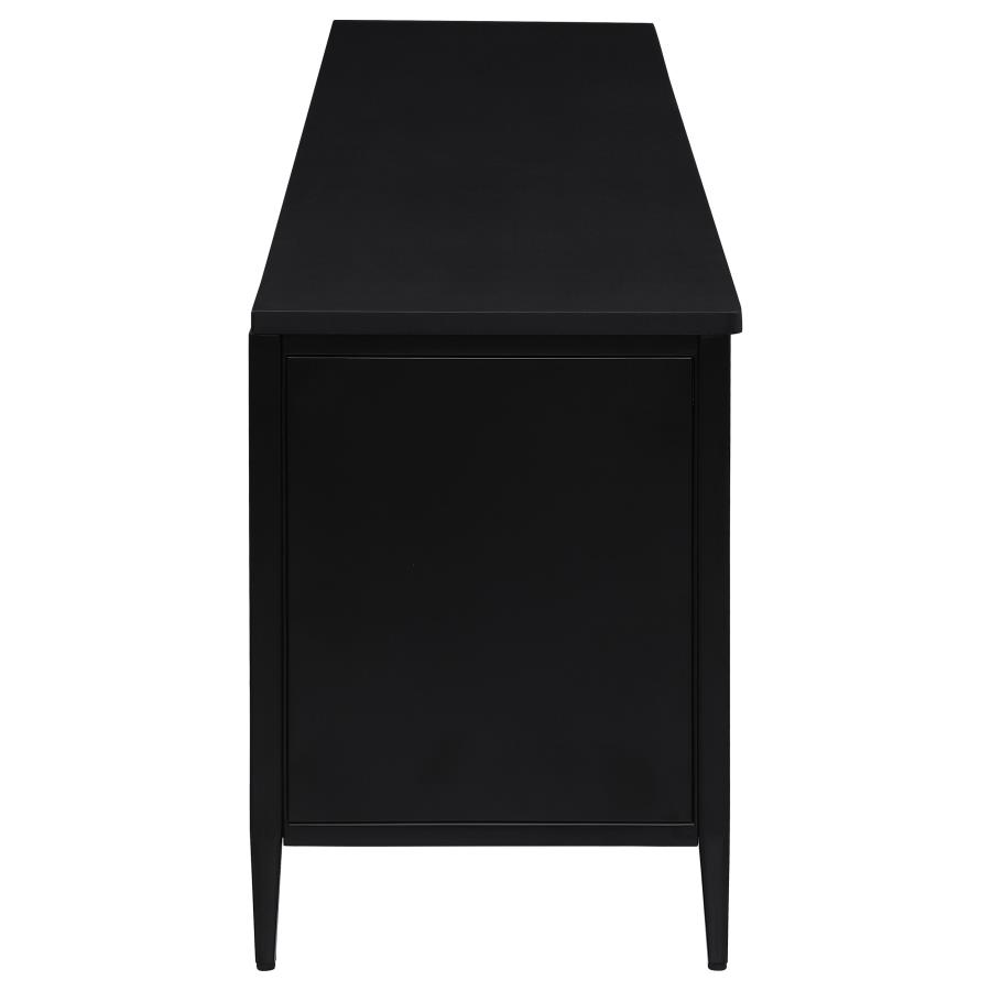 Amherst 4-door 78-inch Metal TV Stand Media Console Black view 9
