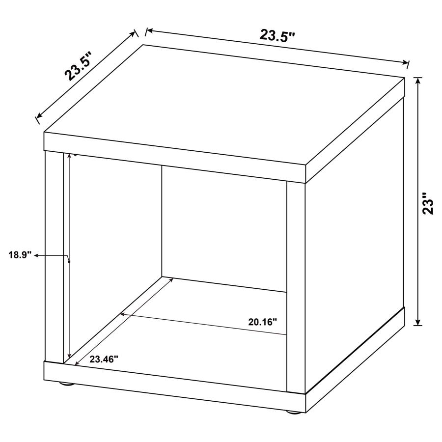 Frisco Square Engineered Wood Side End Table Distressed Pine view 8