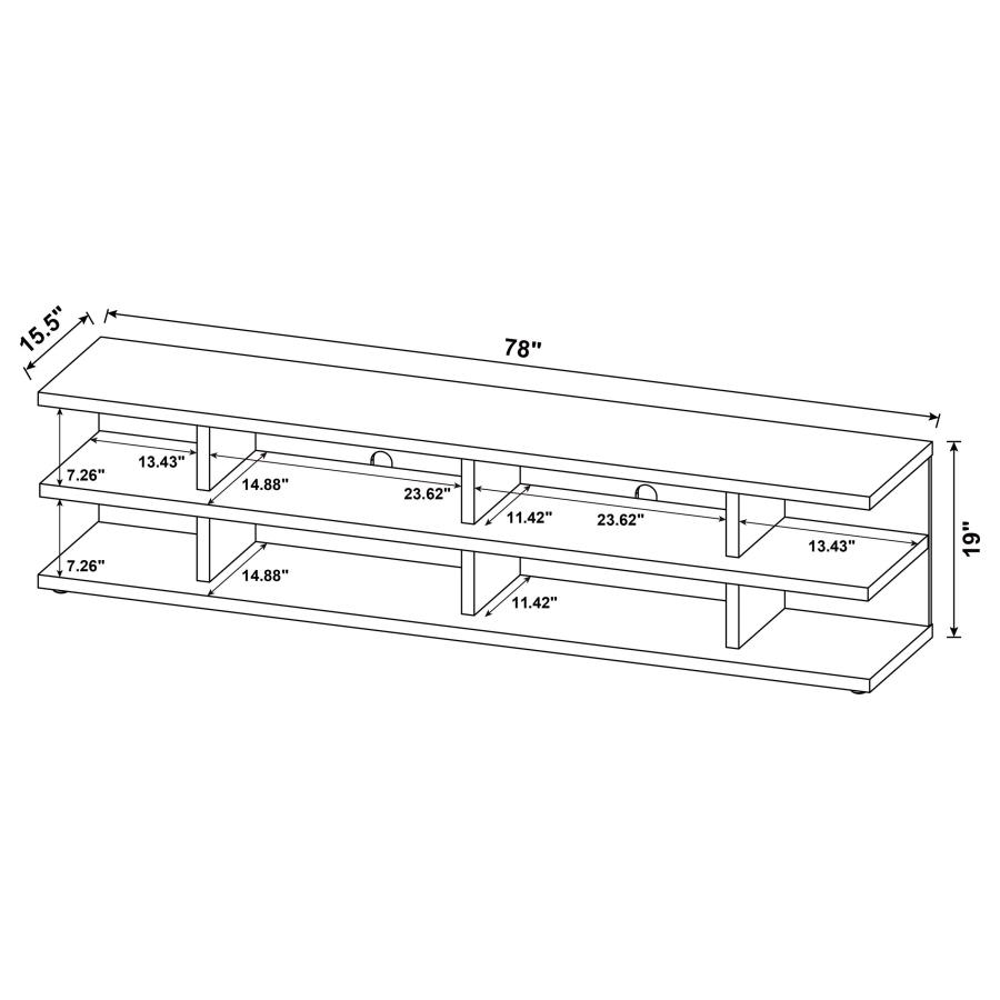 Cartmill 78-inch 2-tier TV Stand Media Console Black view 10