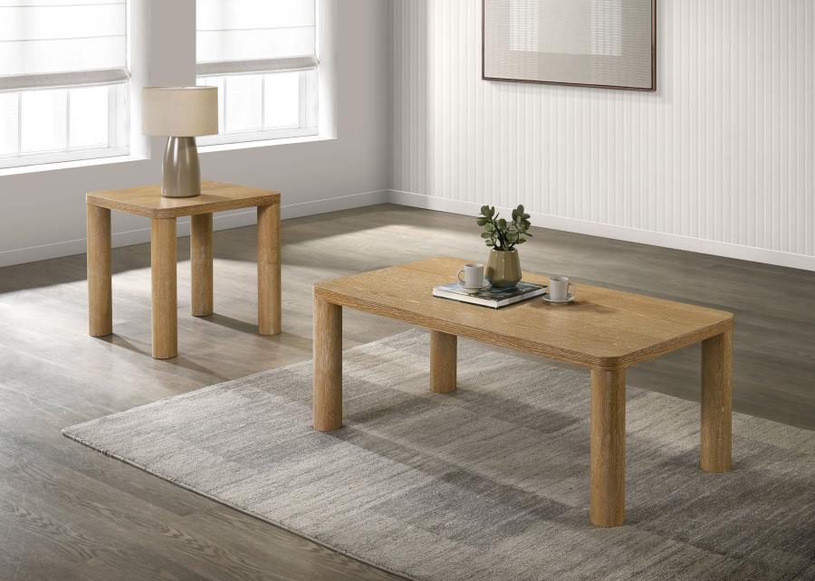 Castlewood Engineered Wood Accent Side End Table Light Oak view 9
