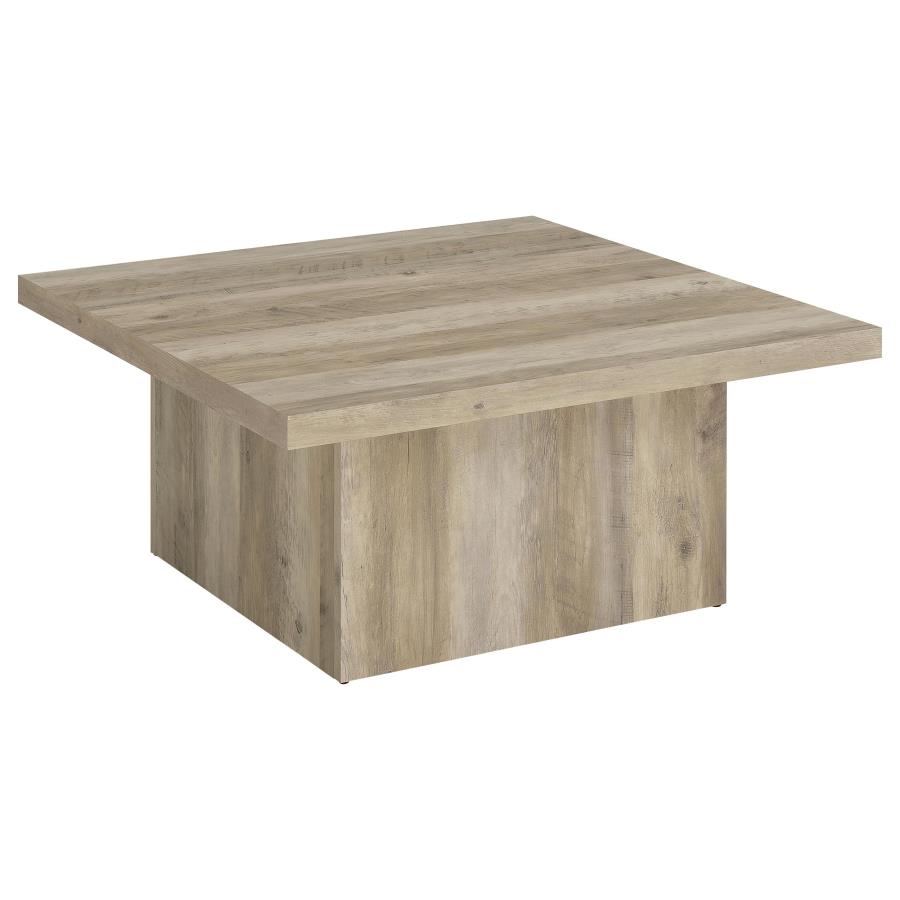 Devar 2-piece Square Coffee End Table Set Distressed Pine view 8