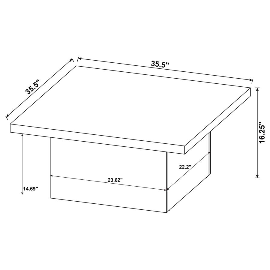 Devar 2-piece Square Coffee End Table Set Distressed Pine view 15