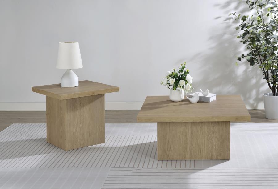 Devar Square Engineered Wood Cocktail Coffee Table Latte view 9