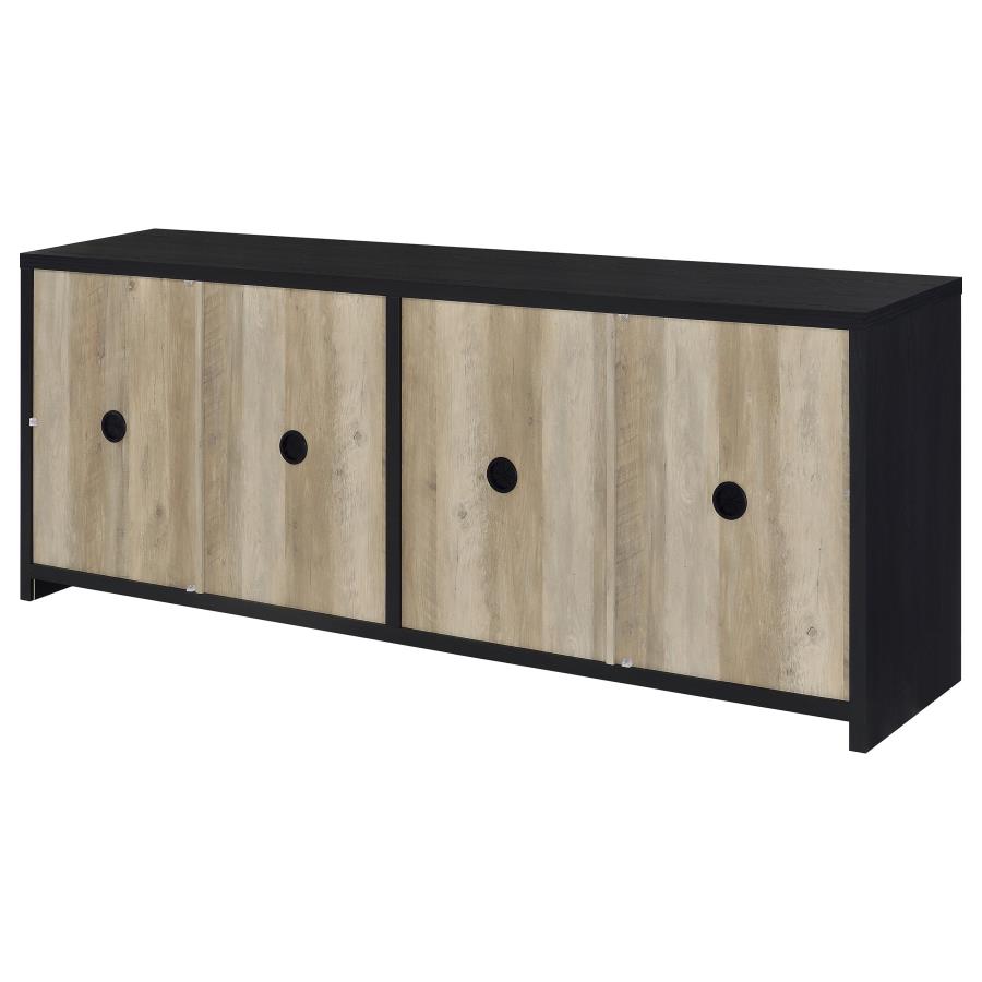 Denison 79-inch 4-door TV Stand Media Console Black view 8