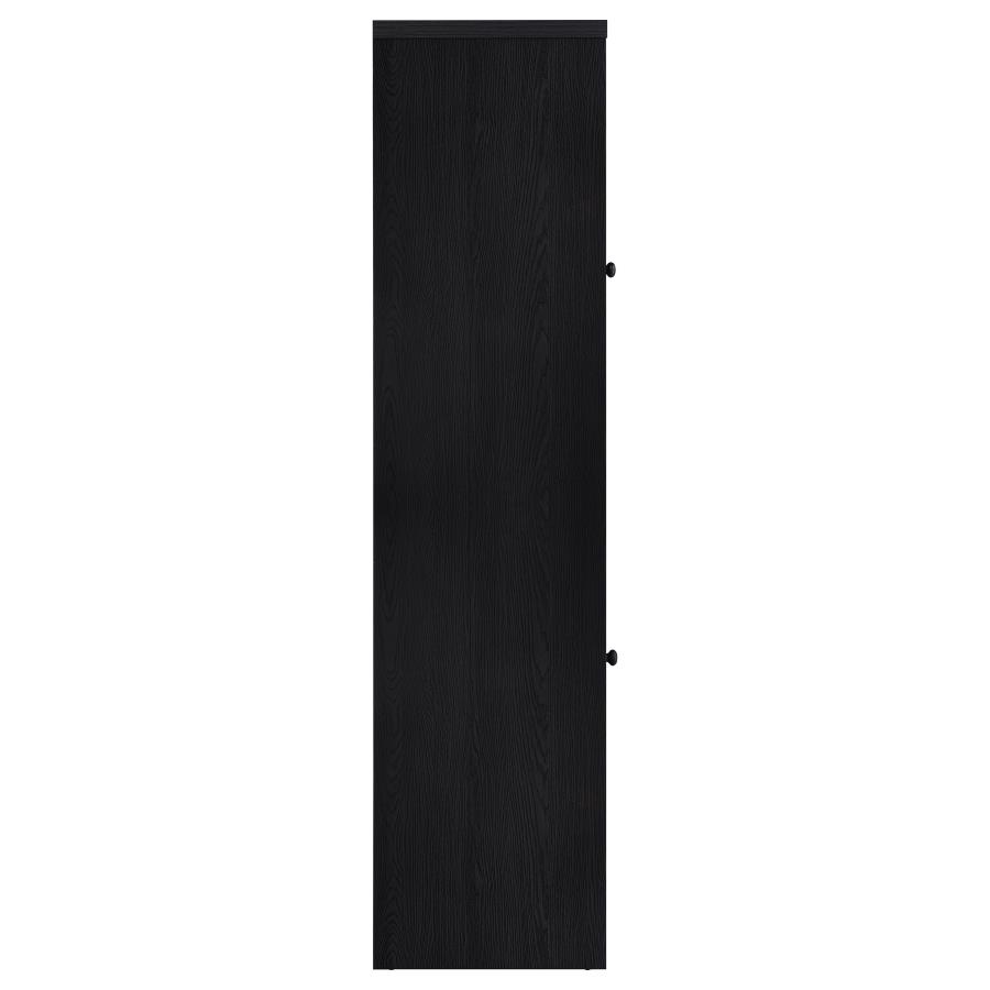 Denison 67-inch 2-door Media Tower Storage Cabinet Black view 9