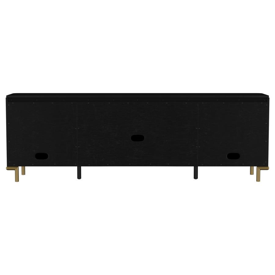 Arini Rattan Cane 2-door TV Stand Media Console Black view 8