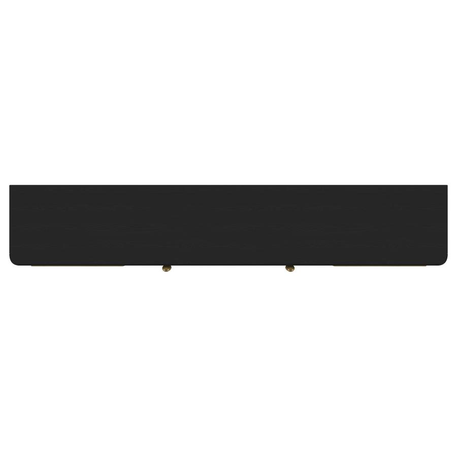 Arini Rattan Cane 2-door TV Stand Media Console Black view 11