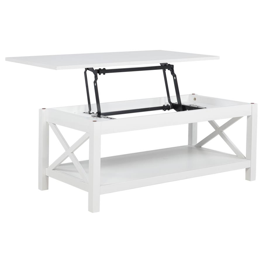 Skyview 2-piece Rectangular Lift Top Coffee Table Set White view 10