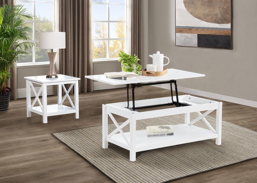 Skyview 44-inch Rectangular Lift Top Coffee Table White view 11