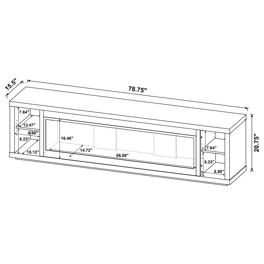 Deiter 79-inch TV Stand Fireplace Media Console Black view 14