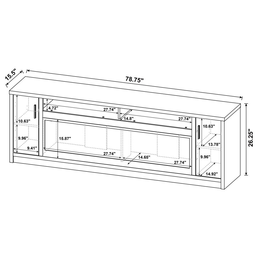Eddy 79-inch 2-door TV Stand Fireplace Media Console Mango view 15