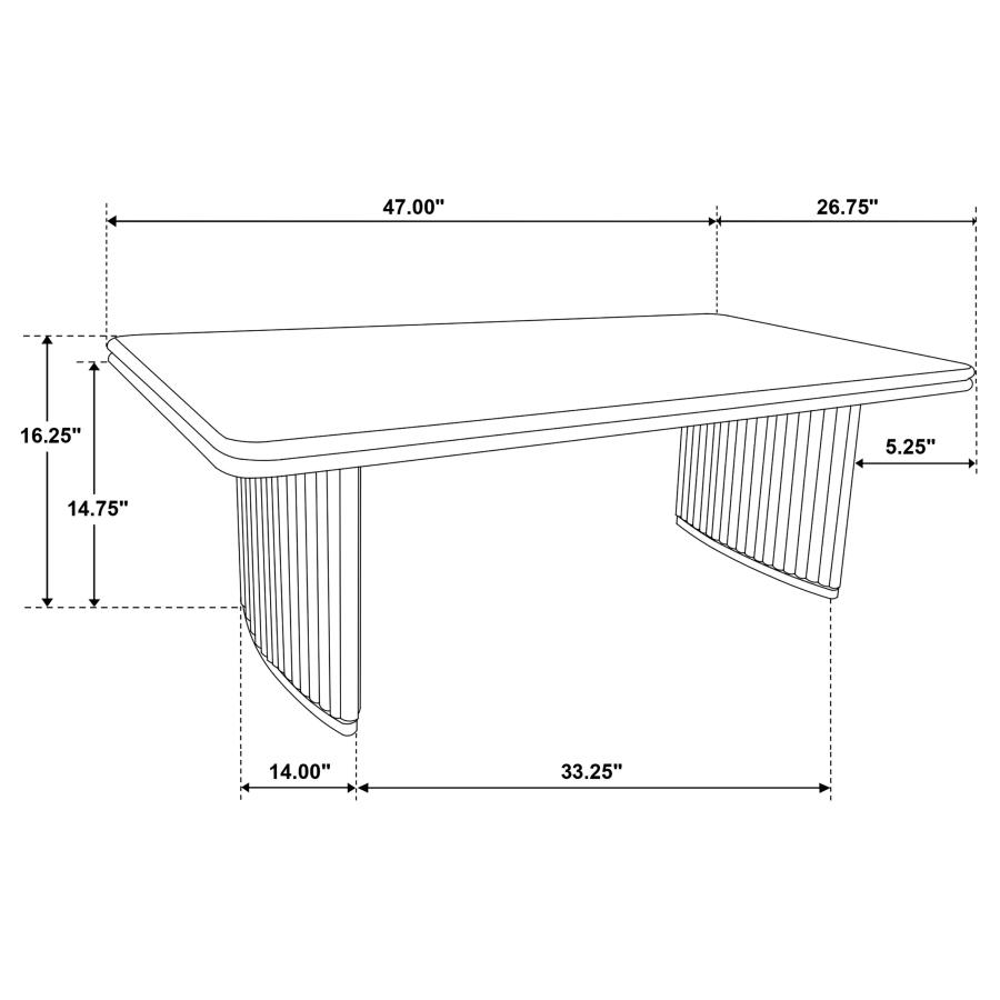 Adina Rectangular Wood Coffee Table Distressed Light Brown view 8
