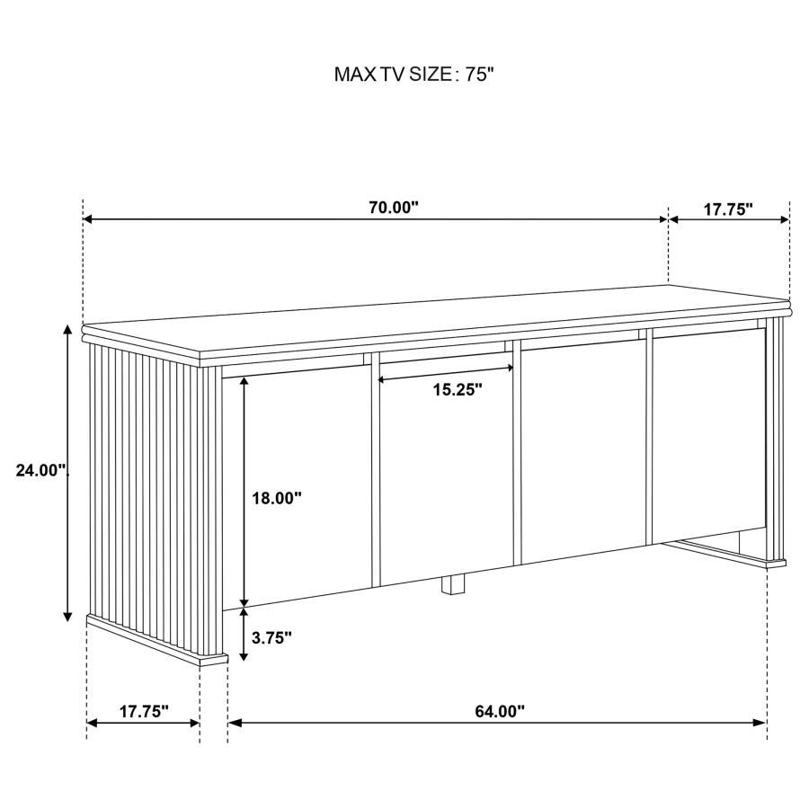 Adina 70-inch TV Stand Media Console Distressed Light Brown view 13