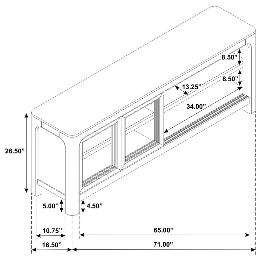 Solano 71-inch 2-door TV Stand Media Console Weathered Mango view 13